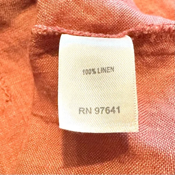 J. Jill womens Medium Rust Tank Top 100% linen button up sleeveless summer - Picture 7 of 9